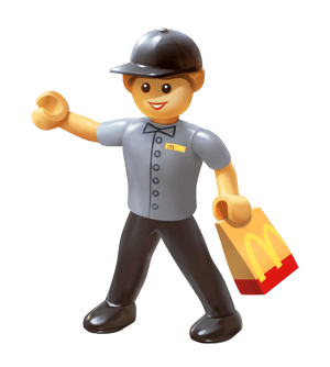 Animated NovaBrix figurine from the Macca's Makers McDonald's branded building brick set